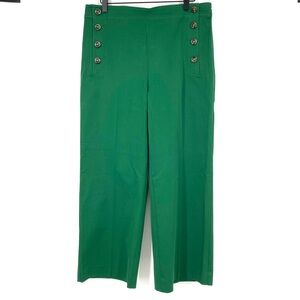 Ann Taylor Sailor Grace Straight Pants Cropped Green